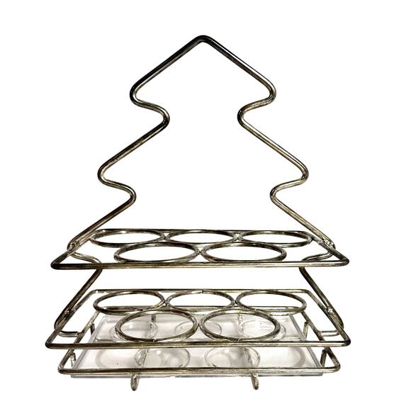 International Christmas Silverplate Flatware Christmas Tree Shaped Caddy 1996 - Picture 2 of 5